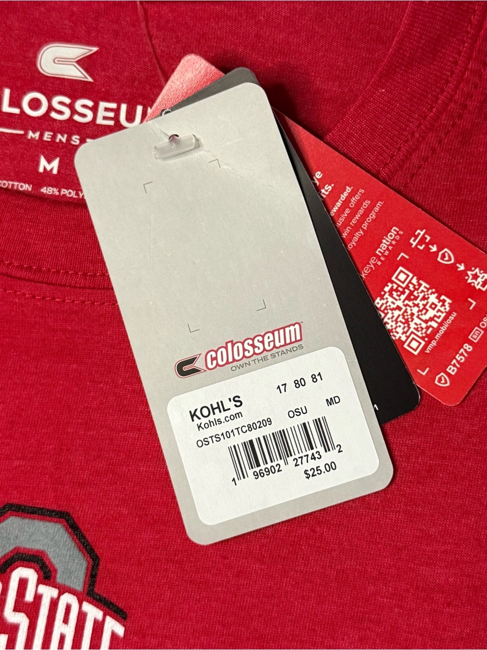 Ohio State Buckeyes Colosseum Men’s T-Shirt Red Graphic Logo Size M NWT - Picture 4 of 7